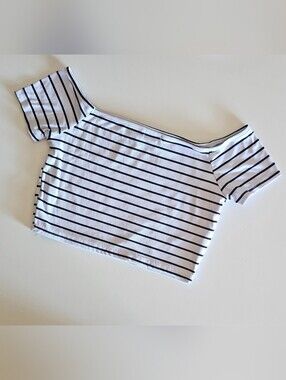 Faded Rose Striped Cropped Top